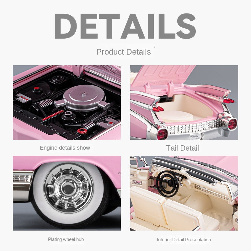 Modelo de juguete Chezhi de aleación fundida a presión a escala 1:24 compatible con Cadillac Eldorado: puertas que se abren, sonido e iluminación, función de retroceso, amortiguación, dirección y bocina. Colección de autos clásicos de lujo.
