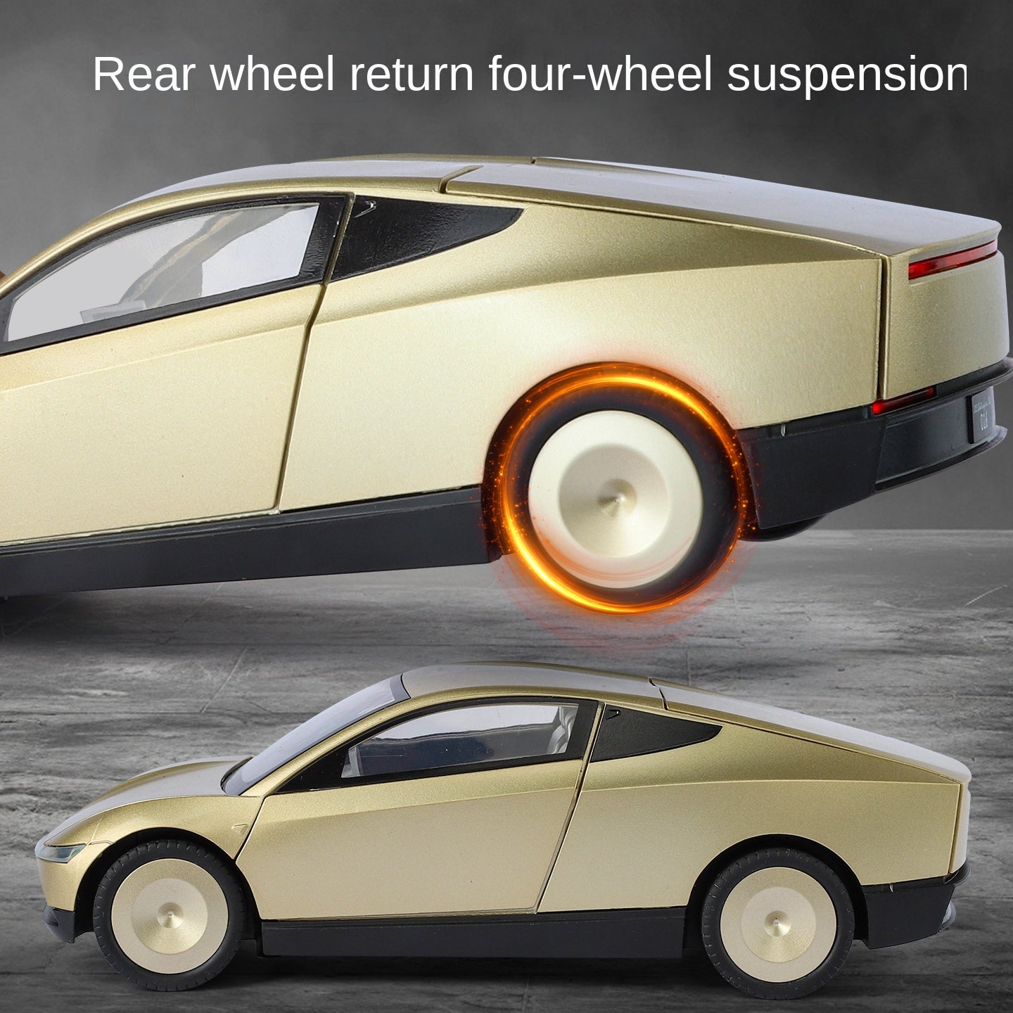 XHD 1:24 Scale Tesla Robotaxi Die-Cast Alloy Model Toy - Opening Doors, Sound & Light, Pull-Back Function, Shock Absorption & Steering - Autonomous Vehicle Collection