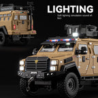 Chezhi 1:24 Licensed “Sabertooth” Armored Riot Control Vehicle Die-Cast Alloy Model - Official Police Tactical Vehicle with Extendable Winch, Foldable Running Board, Opening Doors, Sound & Light, Pull-Back Action, Shock Absorption & Steering
