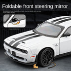 Jiaye 1:22 Die-Cast Alloy Model - Compatible with Dodge Challenger SRT Hellcat - American Muscle Car with Opening Doors, Sound & Light, Pull-Back Action, Shock Absorption, Steering, Horn & Foldable Mirrors