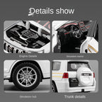 Toyota Land Cruiser Prado de control remoto a escala 1:24 con licencia de Chezhi, modelo de aleación fundida a presión. Control remoto con avance/retroceso, dirección y bocina. Colección de vehículos todoterreno.