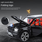 XHD 1:32 Die-Cast Alloy Model - Compatible with Rolls-Royce Cullinan & Travel Trailer - Luxury Caravan Set with Opening Doors, Sound & Light, Pull-Back Action & Shock Absorption