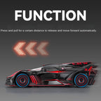 Chezhi 1:24 Scale Smoke Effect Edition Die-Cast Alloy Model Toy Compatible with Bugatti Bolide - Opening Doors, Sound & Light, Pull-Back Function, Shock Absorption, Steering & Horn - Hypercar Collection