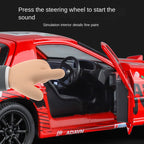 Jin Lifang 1:24 Die-Cast Alloy Model - Compatible with Mazda RX-7 FC - JDM Icon with Pop-Up Headlights, Opening Doors, Sound & Light, Pull-Back Action, Shock Absorption & Interactive Steering