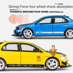 Jinglifang 1:24 Scale Licensed Mitsubishi Lancer Evolution IX Tuned Edition Die-Cast Alloy Model Toy - Opening Doors, Sound & Light, Pull-Back Function, Shock Absorption & Steering - JDM Sports Car Collection