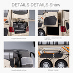 Chezhi 1:30 Scale Die-Cast Alloy Business Bus Model Toy - Opening Doors, Sound & Light, Pull-Back Function with Interior Ambient Lighting - Commercial Vehicle Collection