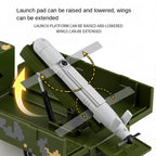 XHD 1:35 Scale FL-10 Loitering Munition Launch Vehicle Die-Cast Alloy Model Toy - Opening Doors, Sound & Light, Pull-Back Function - Military Drone Collection