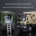 XHD 1:35 Scale Military Ambulance Die-Cast Alloy Model Toy with Red Cross Decals & Medical Equipment Simulation - Opening Doors, Sound & Light, Pull-Back Function - Military Vehicle Collection
