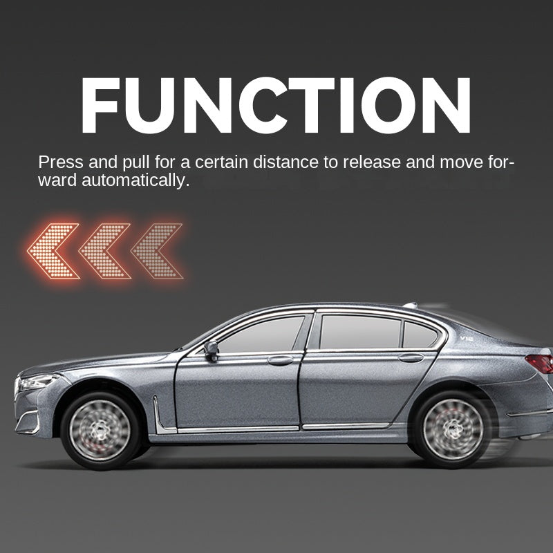 Chezhi 1:24 Scale Die-Cast Alloy Model Toy Compatible with BMW 760Li - Opening Doors, Sound & Light, Pull-Back Function, Shock Absorption, Steering, Horn, Removable Fuel Cap & Foldable Mirrors - Luxury Sedan Collection