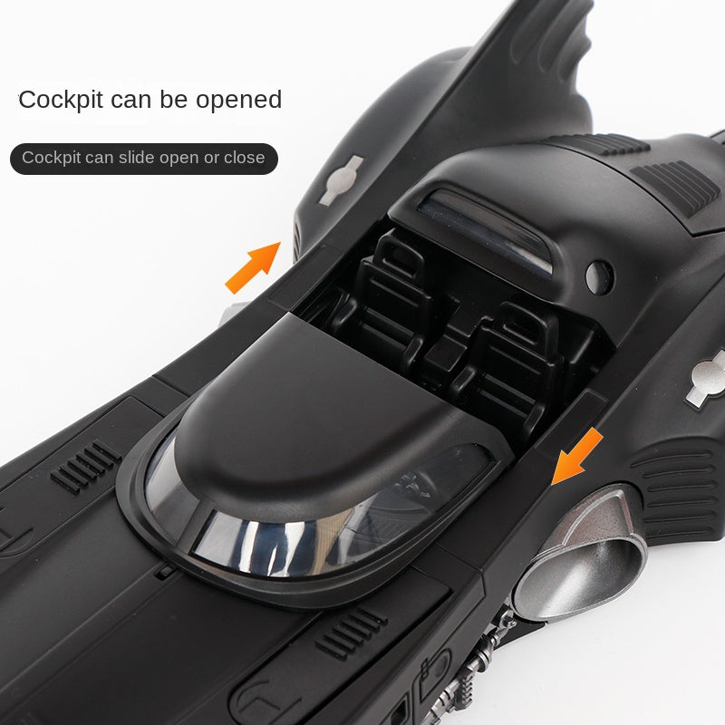 QiYi 1:18 Licensed 1989 Batmobile Die-Cast Alloy Model - Official Movie Replica with Opening Canopy, Sound & Light, Shock Absorption & Interactive Steering Wheel