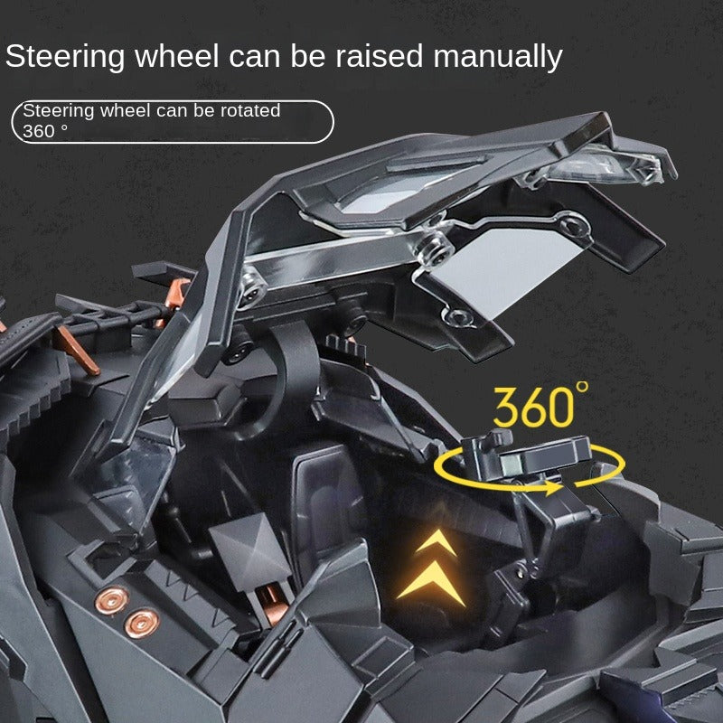 QiYi 1:18 Licensed The Dark Knight Trilogy Batmobile “Tumbler” Die-Cast Alloy Model - Official Movie Replica with Spray Effect, Opening Canopy, Sound & Light & Coasting Action