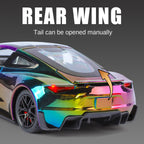 Tesla Roadster a escala 1:24, modelo de aleación fundida a presión, techo desmontable, puertas que se abren, sonido e iluminación, función de retroceso, amortiguación, dirección, bocina y alerón trasero ajustable. Colección de superdeportivos eléctricos.
