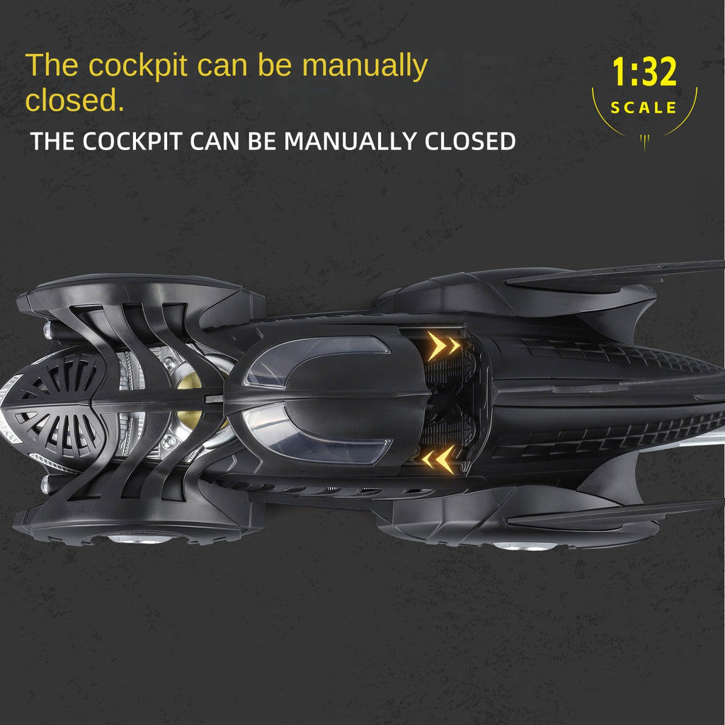Qiyi 1:32 Scale Licensed 1995 Batmobile Die-Cast Alloy Model Toy - Opening Canopy, Sound & Light, Pull-Back Function & Shock Absorption - Movie Vehicle Collection