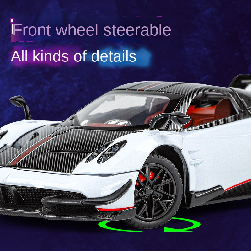 XHD 1:24 Die-Cast Alloy Model - Compatible with Pagani Huayra BC - Ultimate Hypercar with Opening Doors, Sound & Light, Pull-Back Action, Shock Absorption & Steering
