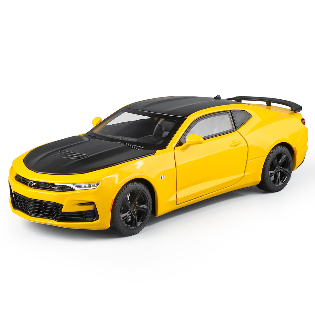 Black Mamba 1:24 Scale Licensed Chevrolet Camaro Die-Cast Alloy Model Toy - Opening Doors, Sound & Light, Pull-Back Function, Shock Absorption, Steering, Horn & Adjustable Seats - Muscle Car Collection