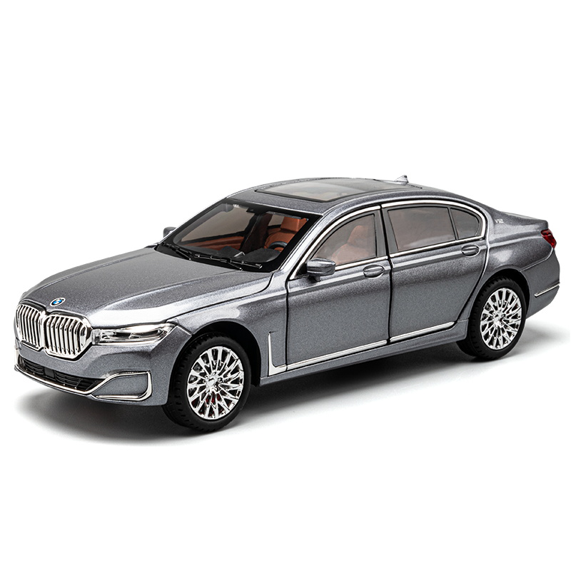 Chezhi 1:24 Scale Die-Cast Alloy Model Toy Compatible with BMW 760Li - Opening Doors, Sound & Light, Pull-Back Function, Shock Absorption, Steering, Horn, Removable Fuel Cap & Foldable Mirrors - Luxury Sedan Collection