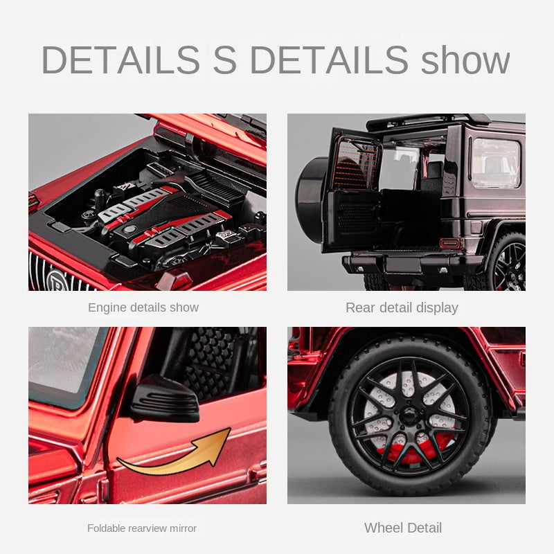 Chezhi 1:24 Chrome Edition Die-Cast Alloy Model - Compatible with Mercedes Brabus G63 - Feature-Packed with Opening Doors, Realistic Sound & Light, Pull-Back Action, Shock Absorption, Steering & Foldable Mirrors