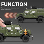 Chezhi 1:24 Licensed “Sabertooth” Armored Riot Control Vehicle Die-Cast Alloy Model - Official Police Tactical Vehicle with Extendable Winch, Foldable Running Board, Opening Doors, Sound & Light, Pull-Back Action, Shock Absorption & Steering