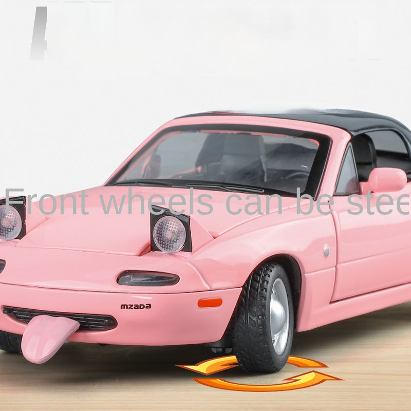 XHD 1:24 Scale Die-Cast Alloy Model Toy Compatible with Mazda MX-5 - Removable Soft Top, Opening Doors, Sound & Light, Pull-Back Function, Shock Absorption, Steering & Horn - Roadster Collection