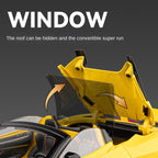 Chezhi 1:18 Die-Cast Alloy Model - Compatible with McLaren 720S Supercar - Masterpiece Edition with Retractable Roof, Adjustable Rear Wing, Opening Doors, Realistic Sound & Light, Pull-Back Action,  and Horn Sound