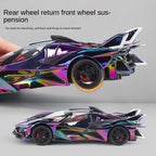 XHD 1:24 Chrome Edition Die-Cast Alloy Model - Compatible with Apollo Evo Hypercar - Feature-Packed with Opening Doors, Realistic Sound & Light, Pull-Back Action & Shock Absorption