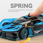 Chezhi 1:24 Scale Smoke Effect Edition Die-Cast Alloy Model Toy Compatible with Bugatti Bolide - Opening Doors, Sound & Light, Pull-Back Function, Shock Absorption, Steering & Horn - Hypercar Collection