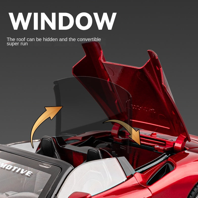 Chezhi 1:24 Die-Cast Alloy Model - Compatible with Maserati MC20 Supercar - Feature-Packed with Retractable Roof Panel, Opening Doors, Realistic Sound & Light, Pull-Back Action, Steering, Shock Absorption & Horn