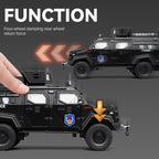 Chezhi 1:24 Scale Licensed Leopard Armored Riot Vehicle Die-Cast Alloy Model Toy - Retractable Winch, Folding Steps, Opening Doors, Sound & Light, Pull-Back Function, Shock Absorption & Steering - Law Enforcement Vehicle Collection