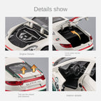 Modelo de juguete Chezhi a escala 1:32 de aleación fundida a presión, compatible con Porsche Panamera Track Edition. Puertas que se abren, sonido e iluminación, función de retroceso y alerón trasero ajustable. Colección de sedán deportivo.
