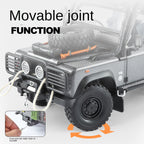 Jin Lifang 1:24 Die-Cast Alloy Model - Compatible with Land Rover Defender Off-Road Edition - Feature-Packed with Detachable Roof Accessories, Winch, Opening Doors, Realistic Sound & Light, Pull-Back Action & Shock Absorption - Collector's Edition