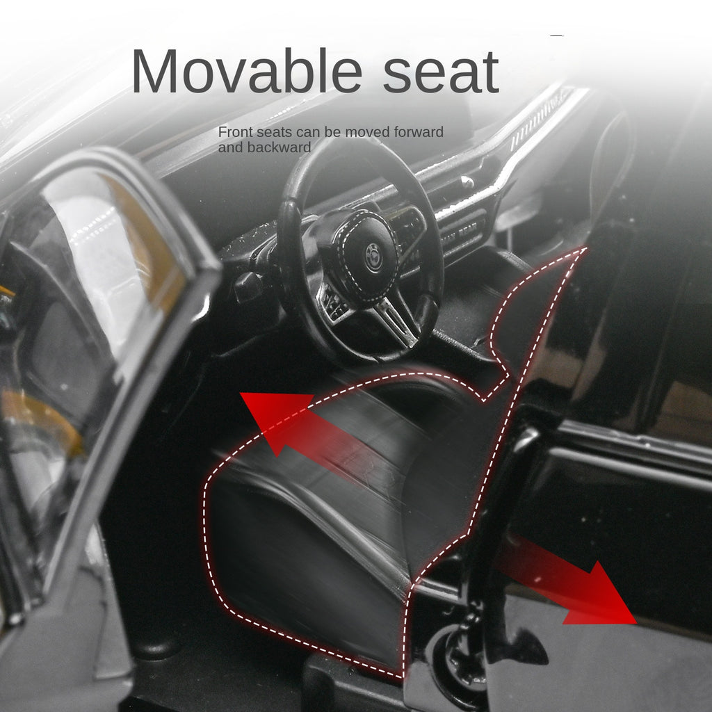 Black Mamba 1:24 Scale Licensed BMW X5 M Die-Cast Alloy Model Toy - Opening Doors, Sound & Light, Pull-Back Function, Shock Absorption, Steering, Horn & Adjustable Seats - Luxury Performance SUV Collection