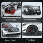 XHD 1:32 Die-Cast Alloy Model - Compatible with Pagani Huayra BC - Ultimate Hypercar with Opening Doors, Sound & Light, Pull-Back Action & Shock Absorption