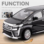 Chezhi 1:18 Scale Die-Cast Alloy Model Toy Compatible with Toyota Vellfire - Starlight Headliner, Power Sliding Doors, Manual Windows, Adjustable Seats, Opening Doors, Sound & Light, Pull-Back Function, Shock Absorption, Steering & Horn