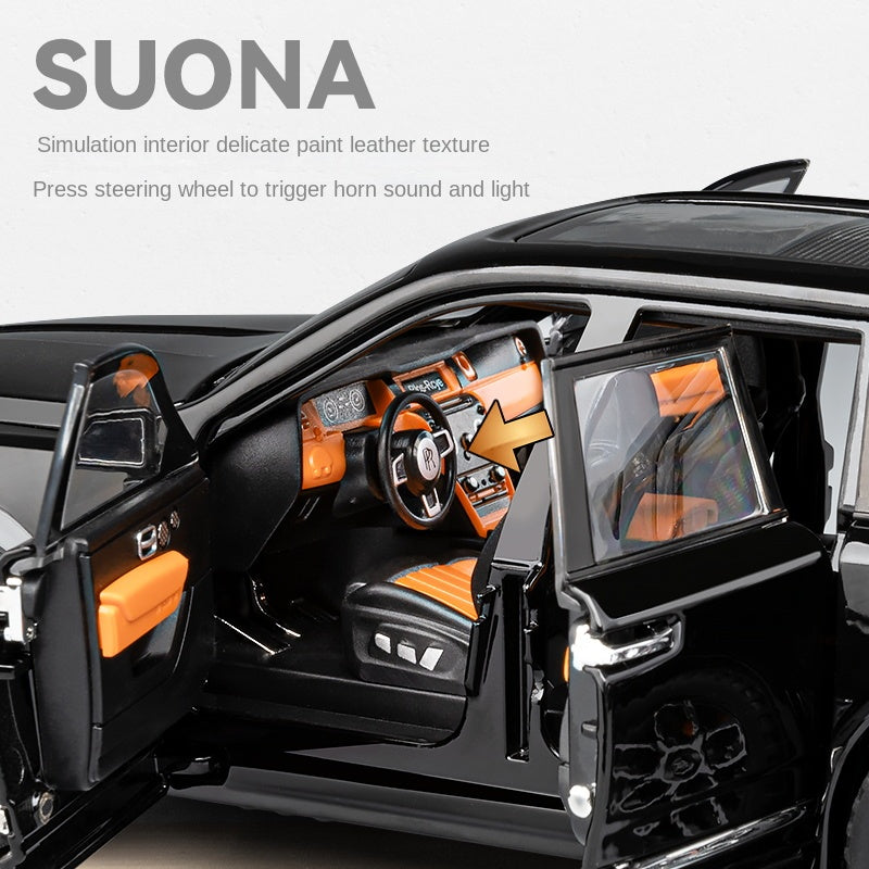 Chezhi 1:20 Die-Cast Alloy Model - Compatible with Rolls-Royce Cullinan Black Badge - Ultimate Luxury SUV with Starlight Headliner, Foldable Spirit of Ecstasy, Umbrella Model, Opening Doors, Sound & Light, Pull-Back Action, Shock Absorption & Steering