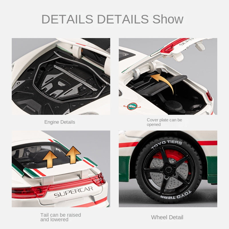 Chezhi 1:24 Track Edition Die-Cast Alloy Model - Compatible with Porsche Panamera - Feature-Packed with Spray Effect, Opening Doors, Realistic Sound & Light, Pull-Back Action, Shock Absorption & Steering