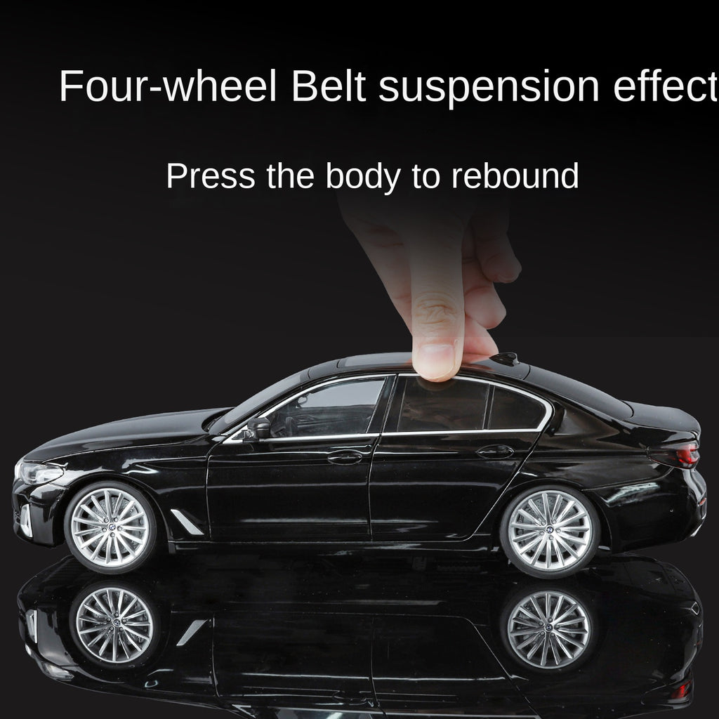 BMW 530Li Black Mamba, modelo estático de aleación fundida a presión, con licencia, escala 1:18: puertas que se abren, amortiguación, dirección, asientos ajustables y espejos plegables - Colección de sedanes de lujo