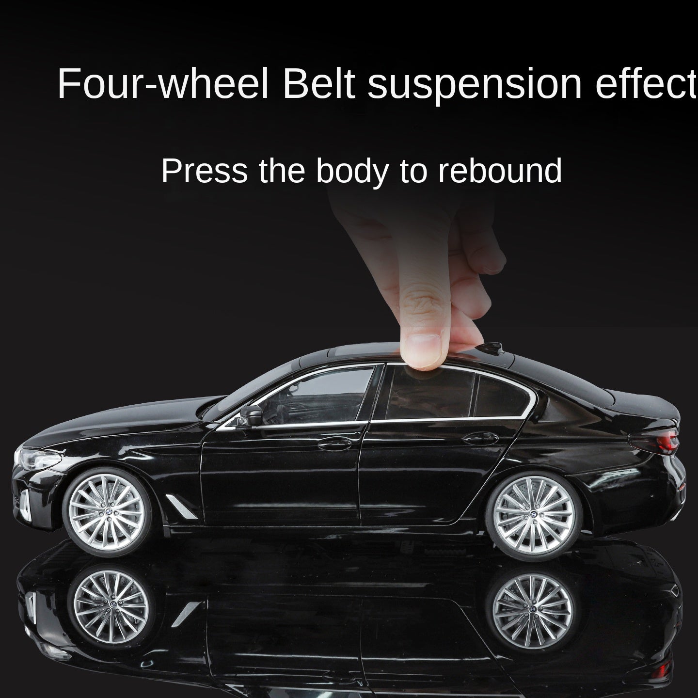 BMW 530Li Black Mamba, modelo estático de aleación fundida a presión, con licencia, escala 1:18: puertas que se abren, amortiguación, dirección, asientos ajustables y espejos plegables - Colección de sedanes de lujo