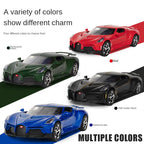 Black Mamba 1:24 Die-Cast Alloy Model - Compatible with Bugatti La Voiture Noire - One-of-One Hypercar with Opening Doors, Sound & Light, Pull-Back Action & Adjustable Rear Wing