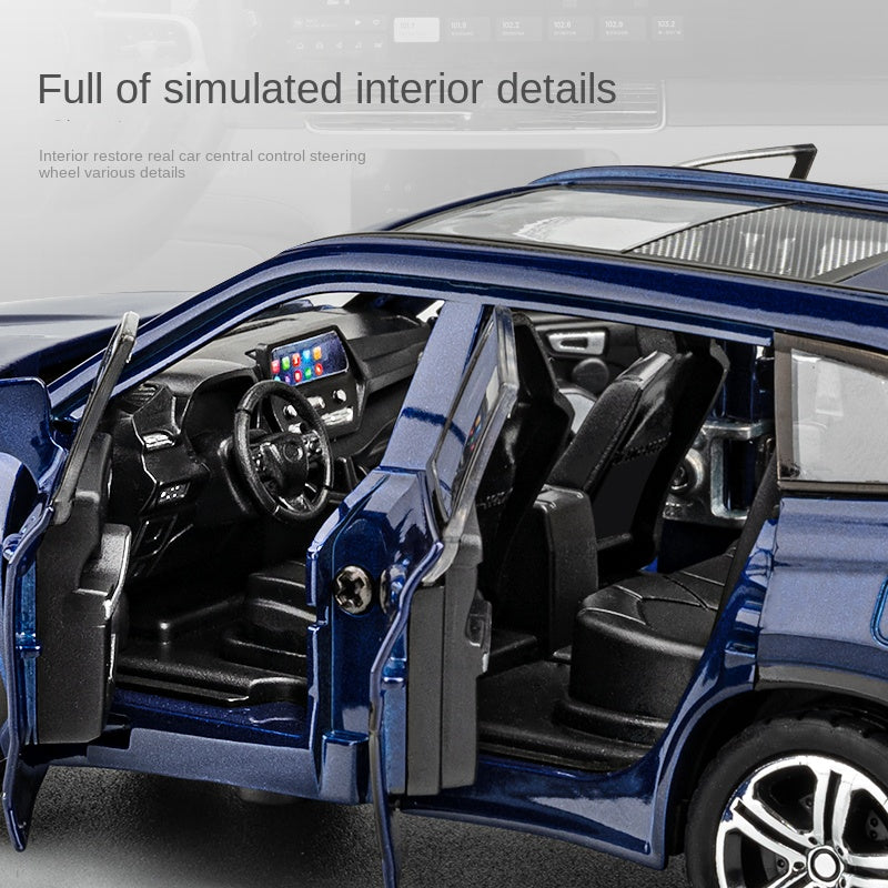 Jiaye 1:32 Scale Die-Cast Alloy Model Toy Compatible with Toyota Highlander - Opening Doors, Sound & Light, Pull-Back Function - Family SUV Collection