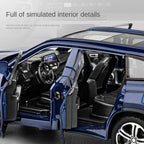 Jiaye 1:32 Scale Die-Cast Alloy Model Toy Compatible with Toyota Highlander - Opening Doors, Sound & Light, Pull-Back Function - Family SUV Collection