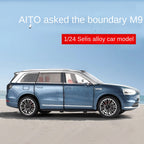 ZGTX 1:24 Die-Cast Alloy Model - Compatible with AITO M9 - Flagship Smart SUV with Opening Doors, Sound & Light, Pull-Back Action, Shock Absorption, Steering, Horn & Foldable Mirrors