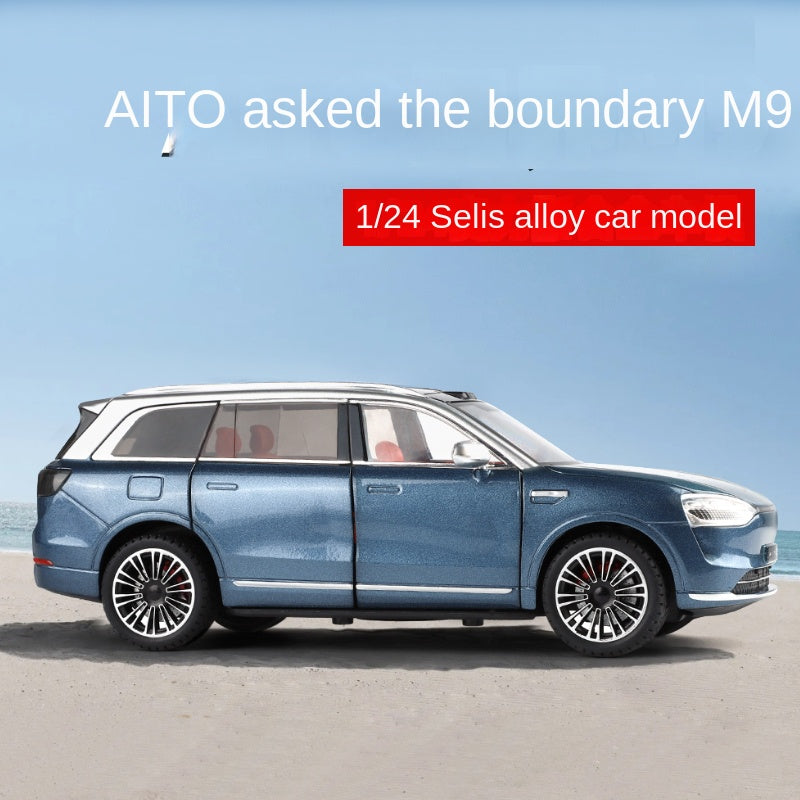 ZGTX 1:24 Die-Cast Alloy Model - Compatible with AITO M9 - Flagship Smart SUV with Opening Doors, Sound & Light, Pull-Back Action, Shock Absorption, Steering, Horn & Foldable Mirrors
