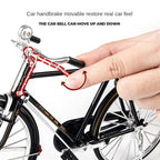 OK 1:6 Scale Die-Cast Alloy Retro Bicycle Model Toy - Rotating Pedals Drive Rear Wheel, Functional Front Wheel Steering - Vintage Cycling Collection