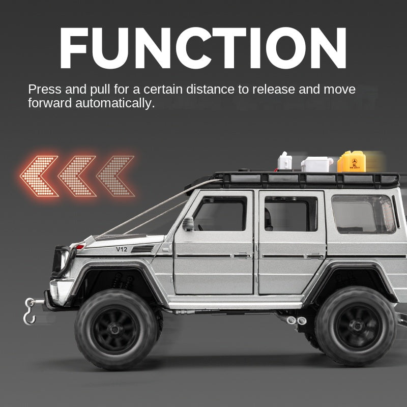 Chezhi 1:24 Scale Tuned Edition Die-Cast Alloy Model Toy Compatible with Mercedes-Benz G550 - with Roof Accessories, Retractable Winch, Opening Doors, Sound & Light, Pull-Back Function, Shock Absorption & Horn - Off-Road Vehicle Collection
