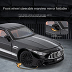 Jiaye 1:22 Die-Cast Alloy Model - Compatible with Mercedes-AMG SL63 - Luxury Roadster with Retractable Hardtop, Opening Doors, Sound & Light, Pull-Back Action, Shock Absorption, Steering, Horn, Adjustable Rear Wing & Opening Fuel Cap