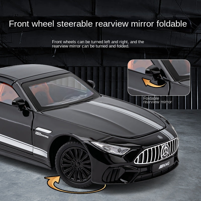 Jiaye 1:22 Die-Cast Alloy Model - Compatible with Mercedes-AMG SL63 - Luxury Roadster with Retractable Hardtop, Opening Doors, Sound & Light, Pull-Back Action, Shock Absorption, Steering, Horn, Adjustable Rear Wing & Opening Fuel Cap