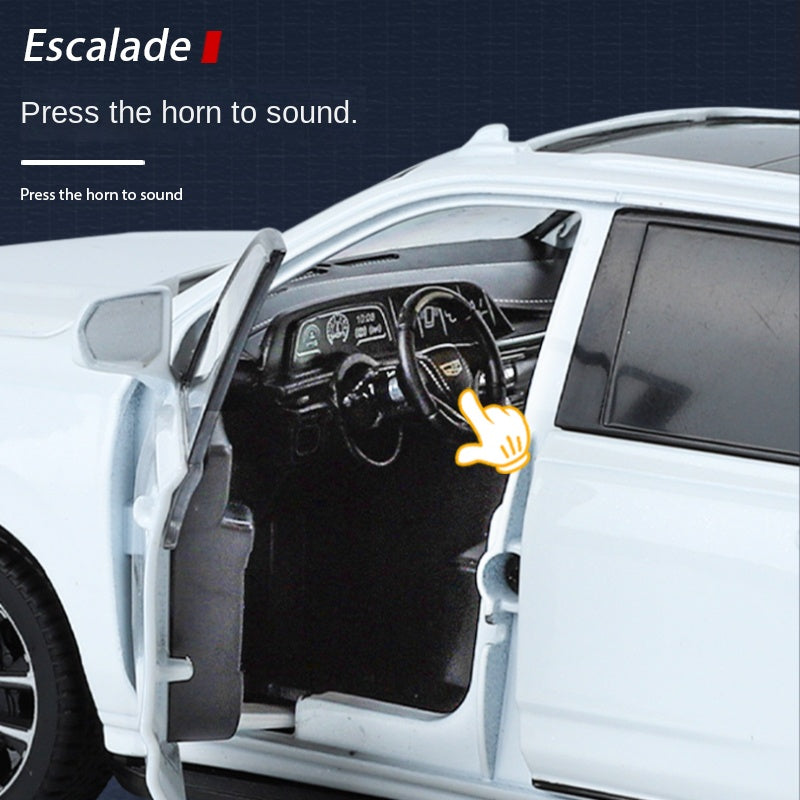 OK 1:24 Die-Cast Alloy Model - Compatible with Cadillac Escalade - Full-Size Luxury SUV with Opening Doors, Sound & Light, Pull-Back Action, Shock Absorption, Steering & Horn