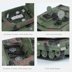 XHD 1:35 Die-Cast Alloy Model - Compatible with Leopard 2 Main Battle Tank - Feature-Packed with Smoke/Spray Effect, Sound & Light, Pull-Back Action & Removable Tracks
