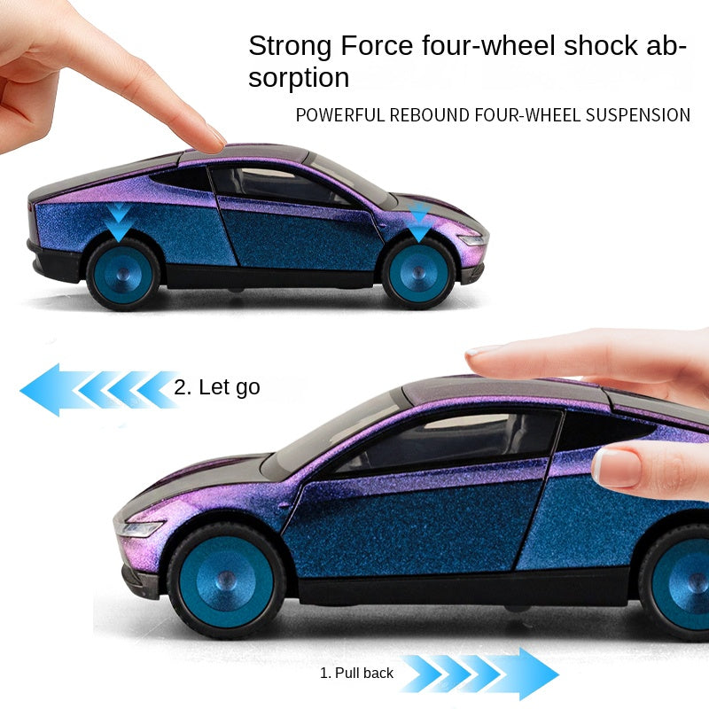XHD 1:32 Scale Die-Cast Alloy Model Toy Compatible with Tesla Robotaxi - Opening Doors, Sound & Light, Pull-Back Function & Shock Absorption - Autonomous Vehicle Collection