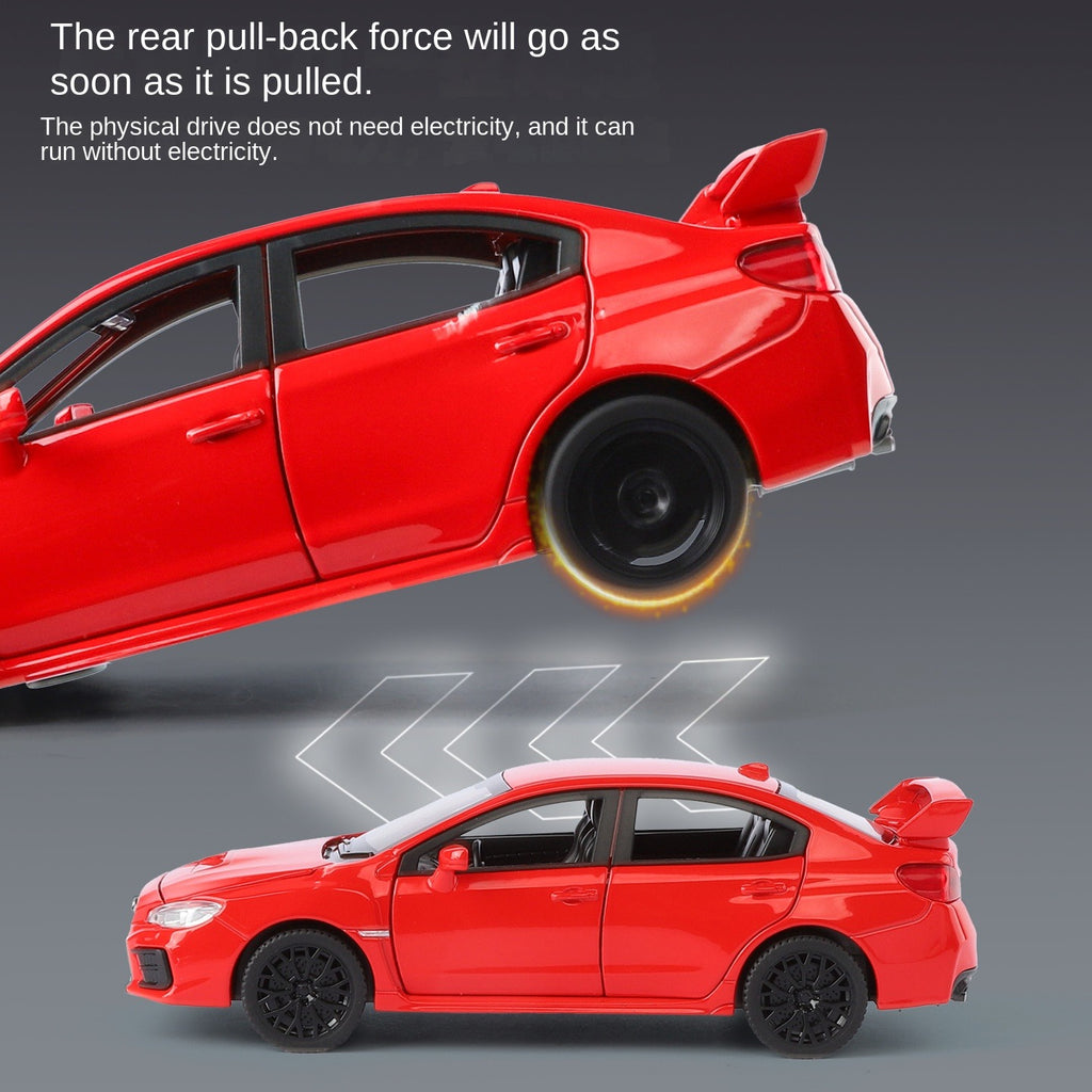 QiYi 1:30 Licensed Subaru STI Die-Cast Alloy Model - Official Rally Car with Opening Doors, Sound & Light, Pull-Back Action & Shock Absorption